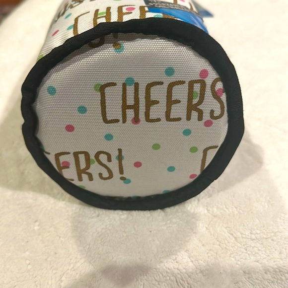 NWT PACKIT freezable Drawstring Wine Bag. CHEERS LOGO WITH CONFETTI. - Picture 3 of 6